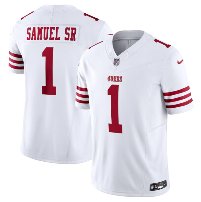 Men's San Francisco 49ers #1 Deebo Samuel White F.U.S.E. Vapor Untouchable Limited Football Stitched Jersey